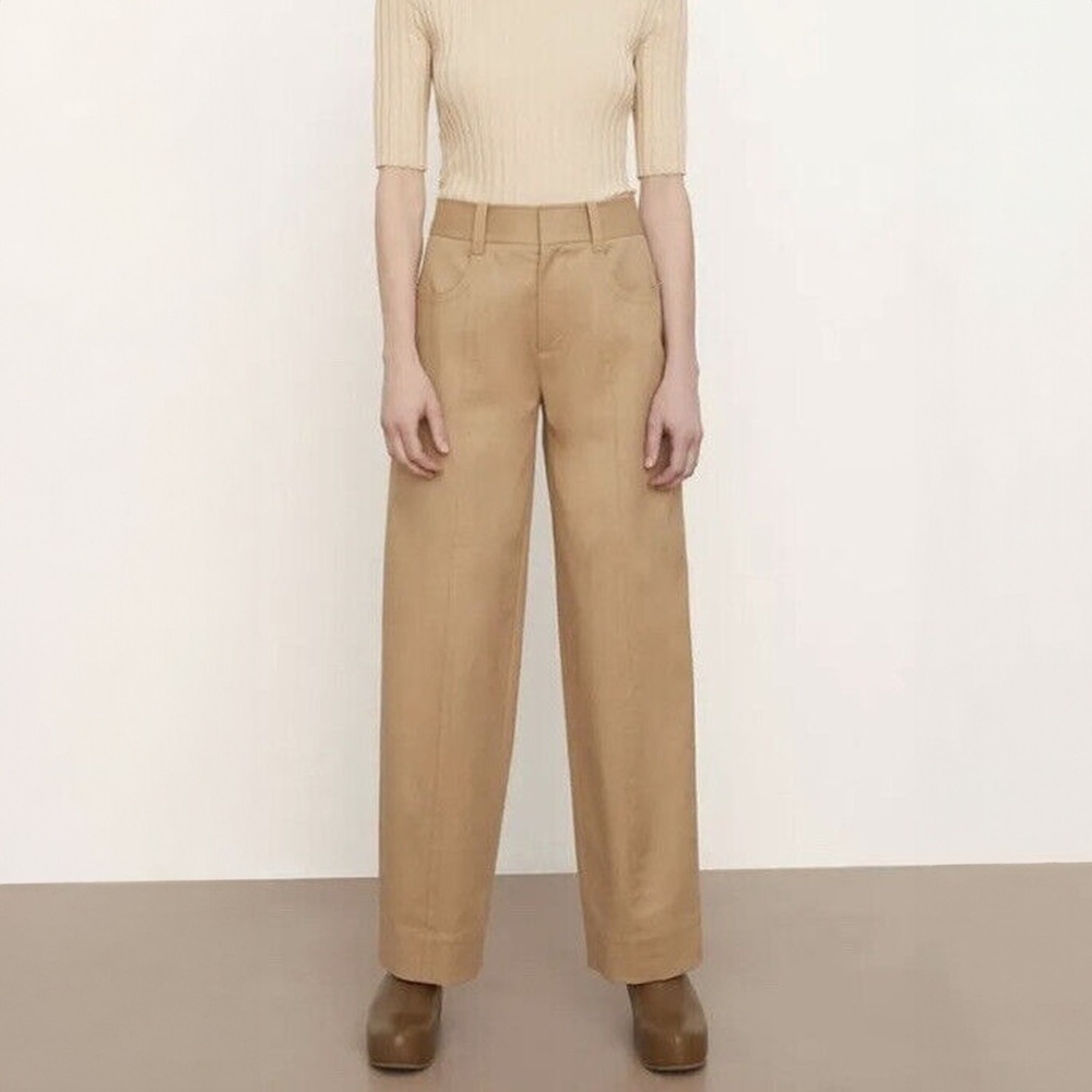 Vince Wide-Leg High-Rise Pants in Camel Size 10